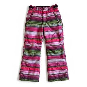 Jupa Kids Waterproof Snow Pants Girls Insulated Ski Snowboard Pink Stripes 12